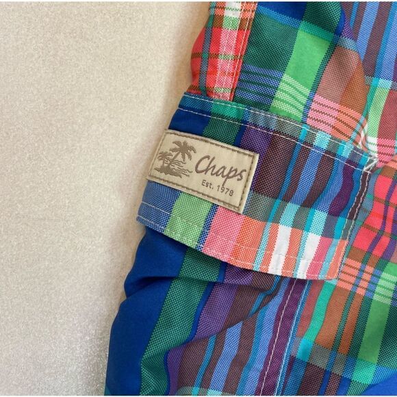 Chaps Plaid Swim Board Shorts Trunks Men XXL Multicolor - Picture 2 of 7